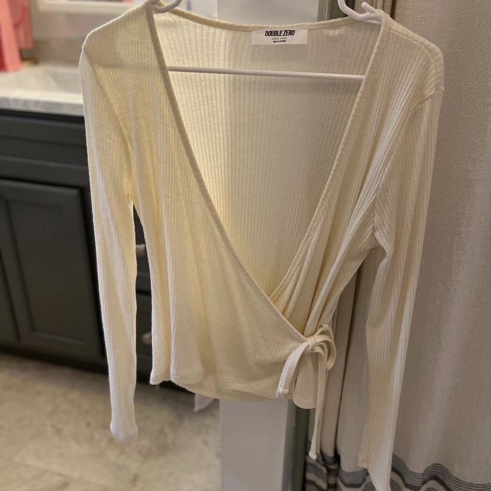 Cream Wrap Top
